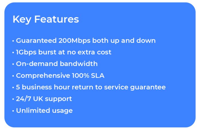 Internet for businesses in Cheltenham and Gloucester - key features